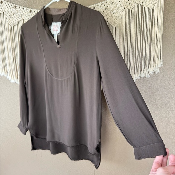 Hannoh Wessel Chelsie brown viscose Blouse Top EUC D - Picture 3 of 10